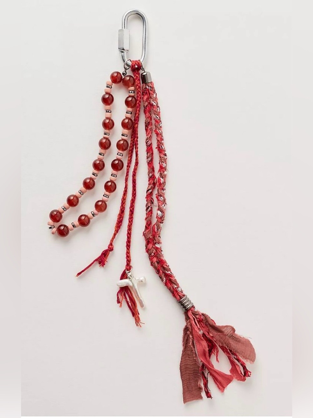 NWOT Free People Beaded Bandana Bag Charm